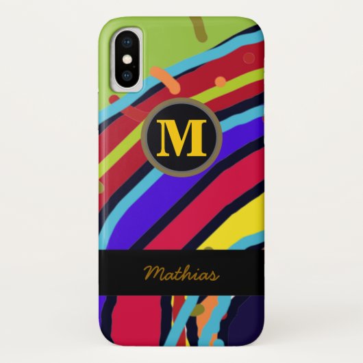 kleurrijk monogram abstracte koel Case-Mate iPhone case (Achterkant)