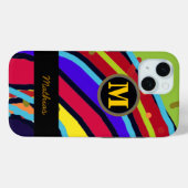 kleurrijk monogram abstracte koel Case-Mate iPhone case (Achterkant (horizontaal))