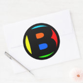 KLEURRIJK MONOGRAM LETTER B RONDE STICKER (Envelop)