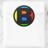 KLEURRIJK MONOGRAM LETTER B RONDE STICKER (Tas)