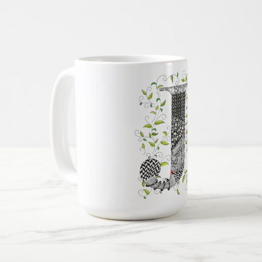 Kleurrijk monogram letter J Mok (Voorkant links)