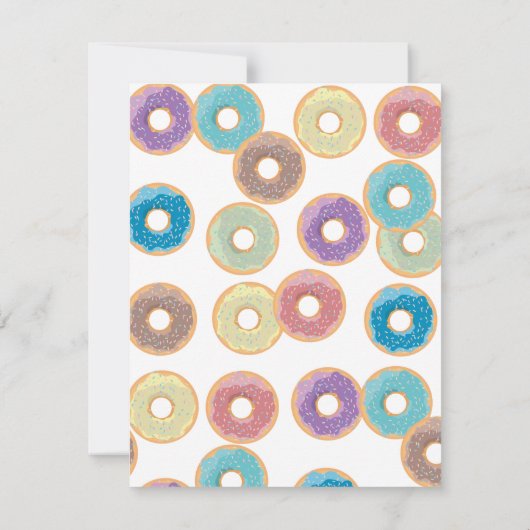 Kleurrijk Monogram met Donuts en Strooisel Notitiekaartje (Achterkant)