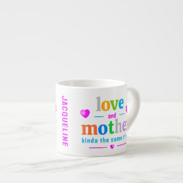 Kleurrijk monogram Moeder Espresso Kop