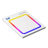 Kleurrijk Monogram Professioneel Eenvoudig Minimal Notitieblok (Schuin)