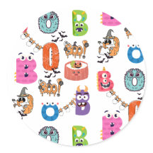 Kleurrijk Monster “BOO” Halloween Cartooneske Vorm