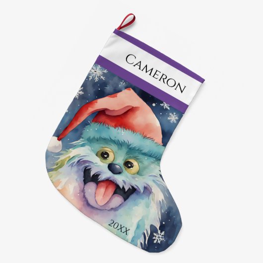 kleurrijk monster grote kerstsok (Voorkant (Hangend))