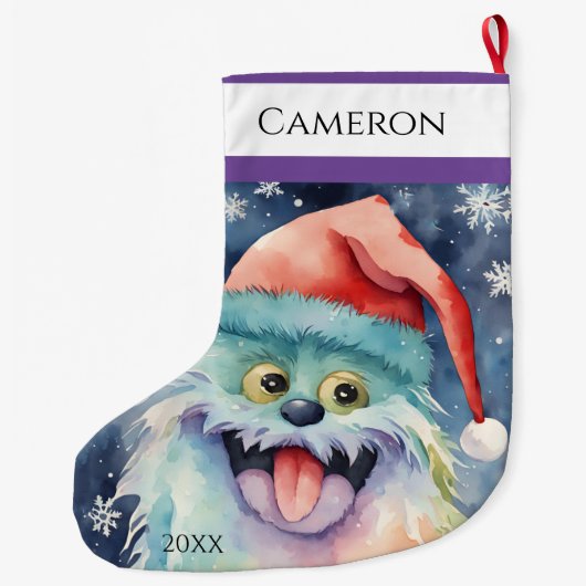 kleurrijk monster grote kerstsok (Achterkant)