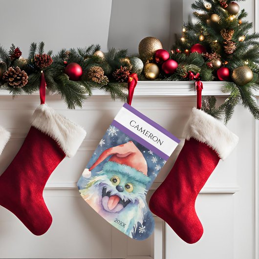 kleurrijk monster grote kerstsok