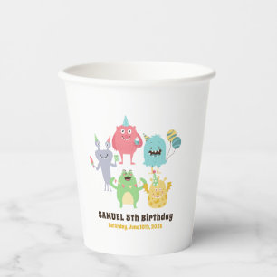 Kleurrijk Monster Thema Kids Verjaardagsfeest Papieren Bekers