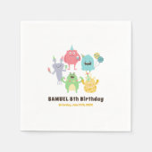 Kleurrijk Monster Thema Kids Verjaardagsfeest Servet (Voorkant)