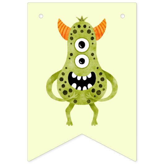 Kleurrijk Monster Verjaardagsfeest Vlaggetjes (Tweede vlag)