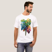 Kleurrijk Monstera Leaf T-shirt (Voorkant volledig)