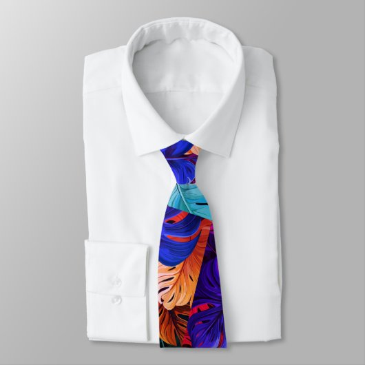 Kleurrijk Monsterra Tropisch Hawaiiaans patroon Stropdas (Gebonden)