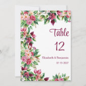 Kleurrijk mooi bloemboeket Tafelnummers (Voorkant)
