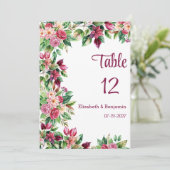 Kleurrijk mooi bloemboeket Tafelnummers (Staand voorkant)