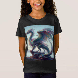 Kleurrijk mooi draak meisjes t-shirt