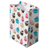 Kleurrijk Mooie Cupcakes Patroon Medium Cadeauzakje (Achterkant Gekanteld)