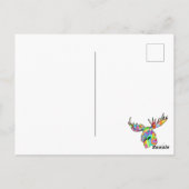 Kleurrijk Moose Painting Art White Blank Briefkaart (Achterkant)