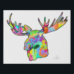 Kleurrijk Moose Pop Art schilderen Imitatie Canvas Print<br><div class="desc">Met de hand geschilderde originele kleurrijke moderne bewegende kunst van de pop door AN_Art_Gallery. Deze mouwen zijn geen gewone mouwen, het is een poppende kleurenmolen! Als u zou willen, kon u dit leuke en unieke vormontwerp met uw eigen tekst aanpassen door van diverse kleuren van tekstdoopvonten te kiezen om uw...</div>
