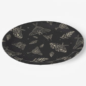 Kleurrijk mot vlinder patroon papieren bordje (Gekanteld)