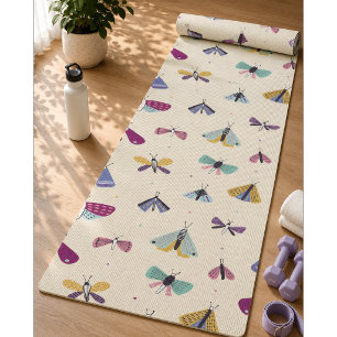 Kleurrijk Mot Vlinder Patroon Yoga Mat