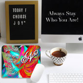 Kleurrijk Motivatie monogram vloeibaar Abstract Muismat