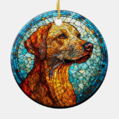 Kleurrijk Mozaïek Hond Keramisch Ornament (Achterkant)