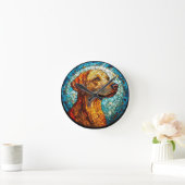 Kleurrijk Mozaïek Hond Ronde Klok (Huis)