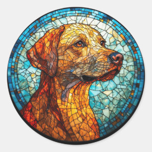Kleurrijk Mozaïek Hond Ronde Sticker