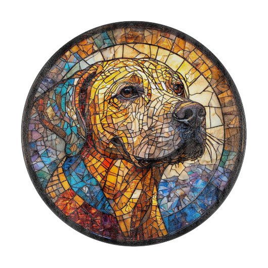 Kleurrijk Mozaïek Hond Snijplank (Voorkant)