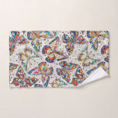 Kleurrijk Mozaïek Vlinder patroon op parel Bad Handdoek (Handdoek)