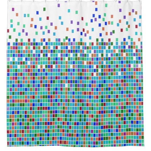 Kleurrijk mozaïekontwerp van Tegel — Schuifgordijn Douchegordijn (Voorkant)