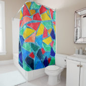 Kleurrijk mozaïekpatroon douchegordijn (In situ)