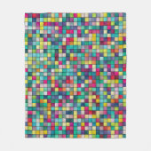 Kleurrijk mozaïekpatroon, geometrische vierkantspa fleece deken (Voorkant)