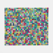 Kleurrijk mozaïekpatroon, geometrische vierkantspa fleece deken (Voorkant (Horizontaal))