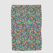Kleurrijk mozaïekpatroon, geometrische vierkantspa golfhanddoek (Voorkant)
