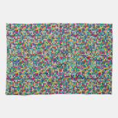 Kleurrijk mozaïekpatroon, geometrische vierkantspa theedoek (Horizontaal)