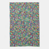 Kleurrijk mozaïekpatroon, geometrische vierkantspa theedoek (Verticaal)