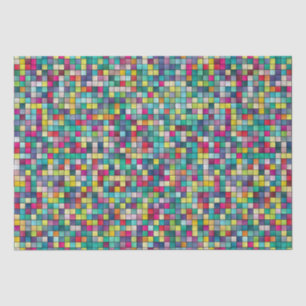 Kleurrijk mozaïekpatroon, geometrische vierkantspa tissuepapier