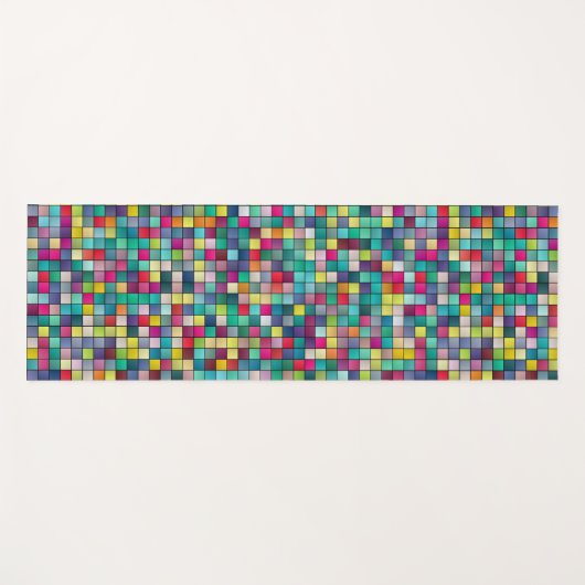 Kleurrijk mozaïekpatroon, geometrische vierkantspa yogamat (Voorkant (horizontaal))