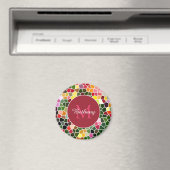 Kleurrijk mozaïekpatroon gepersonaliseerd magneet (Insitu (Vaatwasser))