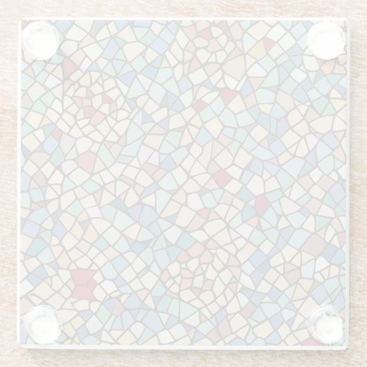 Kleurrijk mozaïekpatroon glazen onderzetter (Achterkant)