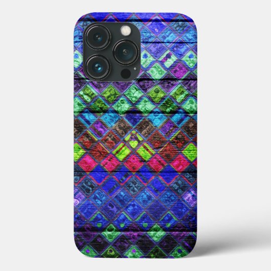 Kleurrijk mozaïekpatroon houtlook #2 Case-Mate iPhone case (Achterkant)