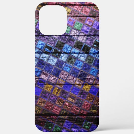Kleurrijk mozaïekpatroon houtlook Case-Mate iPhone case (Achterkant)