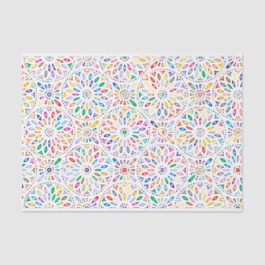 kleurrijk mozaïekpatroon Mandala Tissuepapier (Voorkant)