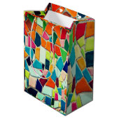 Kleurrijk Mozaïekpatroon Medium Cadeauzakje (Achterkant Gekanteld)