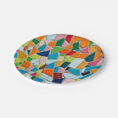 Kleurrijk mozaïekpatroon papieren bordje (Gekanteld)
