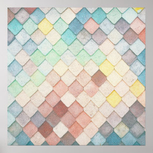 Kleurrijk mozaïekpatroon poster