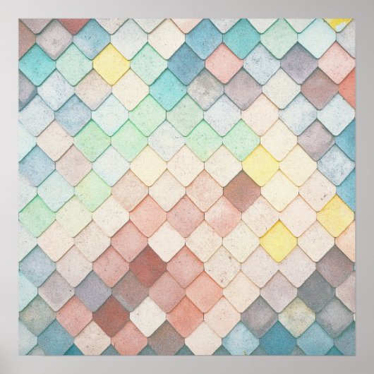 Kleurrijk mozaïekpatroon poster (Voorkant)