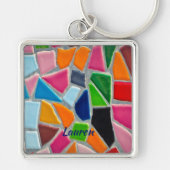 Kleurrijk mozaïekpatroon sleutelhanger (Voorkant)